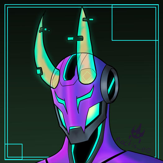 Bust with simple frame of the robot Marquis